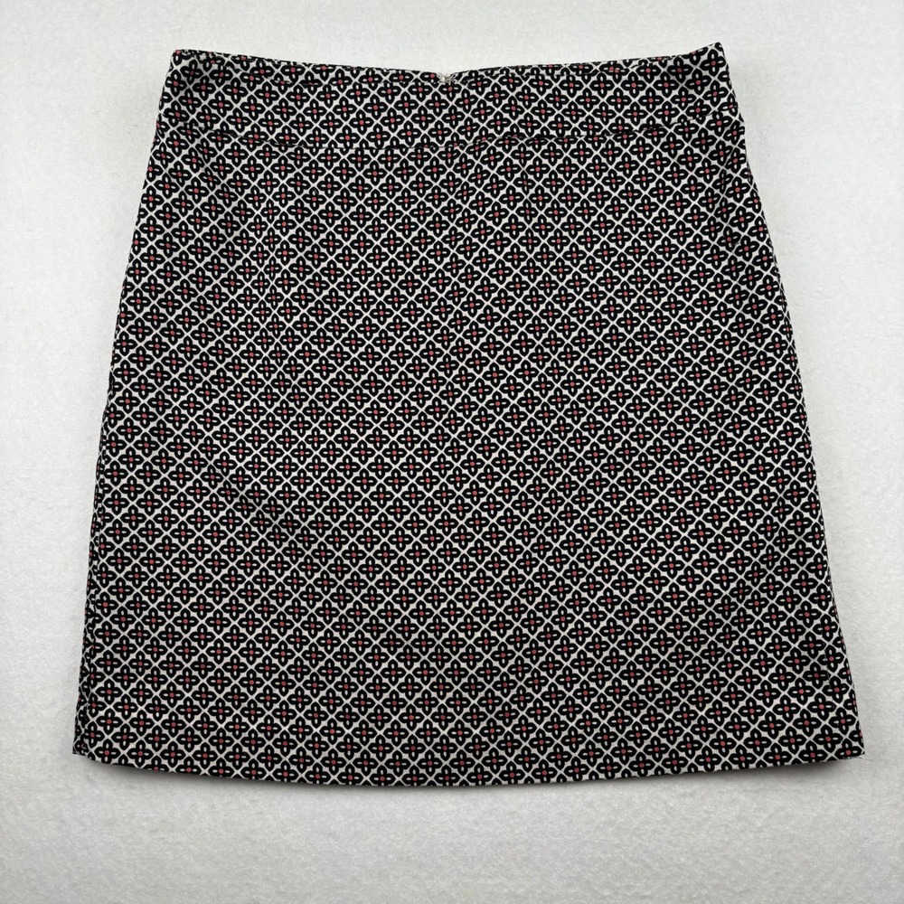 Ann Taylor Mini Skirt Womens 14 A Line Cotton‎ Geometric Preppy